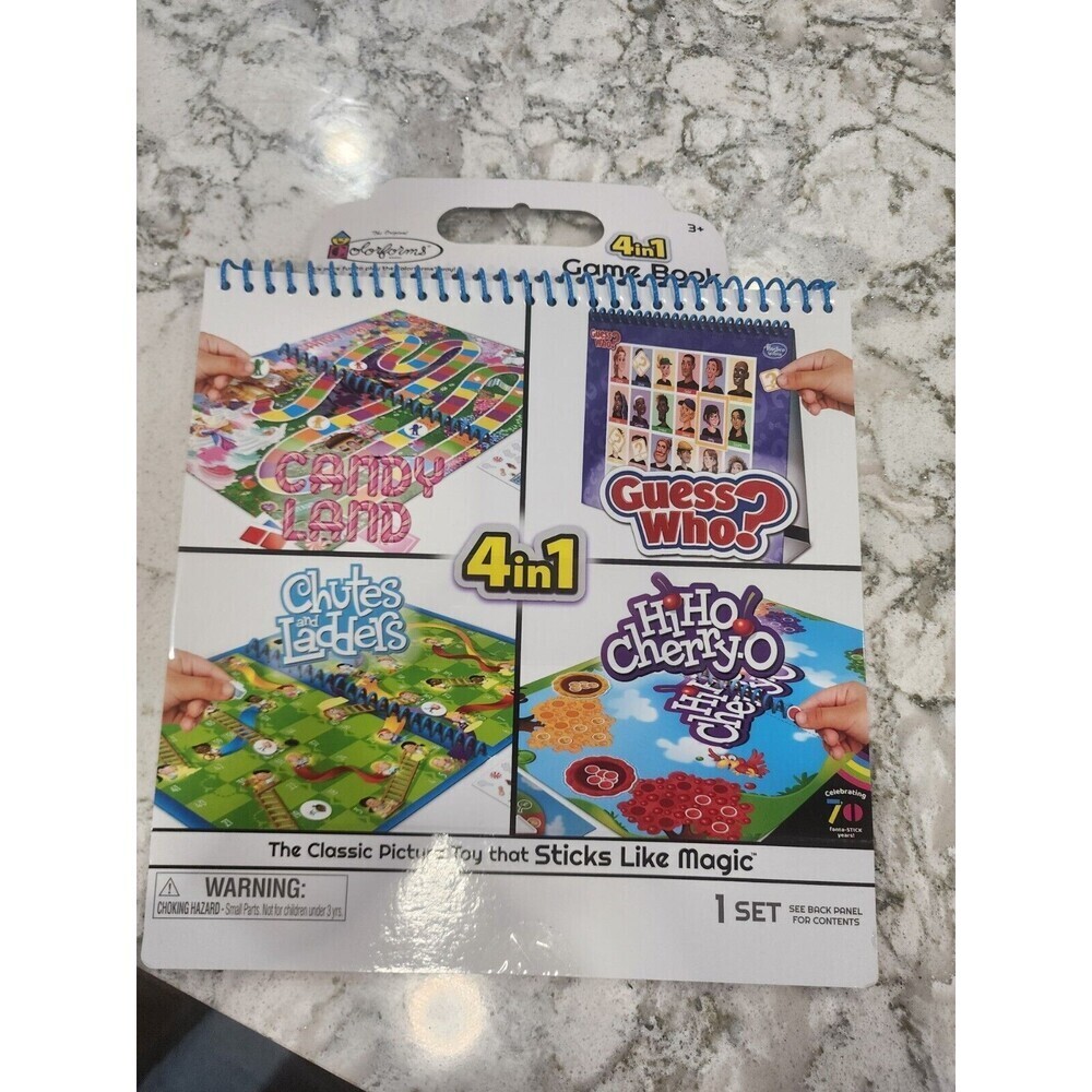 Colorforms 4in1 Game Book New Candy land/Guess Who/Chutes And Ladders